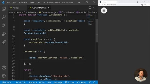 Build a curtain Menu with React.js смотреть онлайн