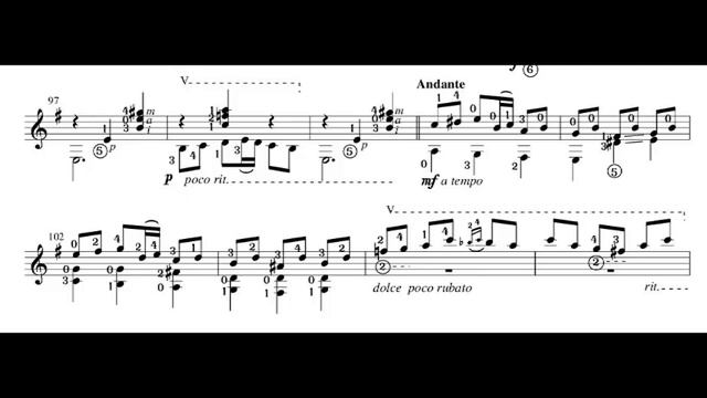 Isaac Albéniz - Asturias (Leyenda) for Guitar (Score video) смотреть онлайн