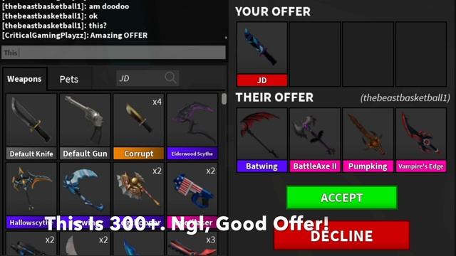 Roblox | WHAT DO PEOPLE TRADE For A JD (MM2) смотреть онлайн