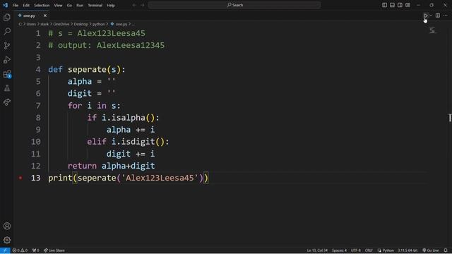 #How to seperate alphabets and digits from a given string python#logicalprogramming #python#python3 смотреть онлайн