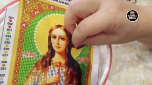 Как вышивать бисером в круговой технике. Идеально ровный круг. Икона Св. Агния (Светлица) .