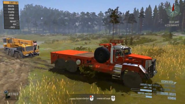 MudRunner Kenworth 963 Monster Truck Towing a Mobile Crane Out Of a Ditch#03# смотреть онлайн