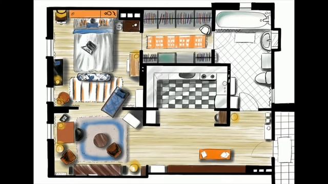 Sketch iPad using Procreate - apartment plan смотреть онлайн