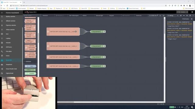HAPTEK WIFI Switch 4xRGB Multi-tryk i NodeRED 2 смотреть онлайн