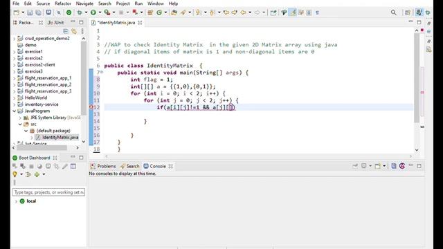 Java Program to check Identity Matrix i n the given matrix array смотреть онлайн