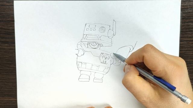 Как нарисовать D4R-RY1 - Бравл Старс - How To Draw D4R-RY1 - Brawl Stars - Рисуем Дэррила