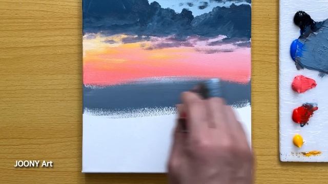 Easy to Draw Cityscape Acrylic Painting / Painting for Beginners смотреть онлайн