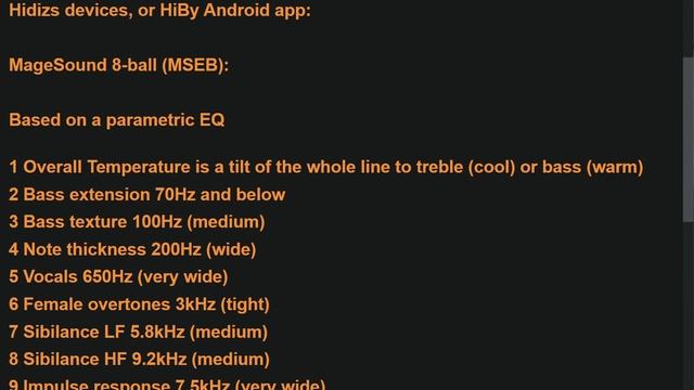 HiBy MSEB MageSound 8-ball EQ Equalizer frequencies - Hidizs Android смотреть онлайн