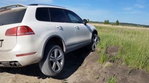 Touareg NF, имитация блокировок на диагональном вывешивании /  imitation of locks