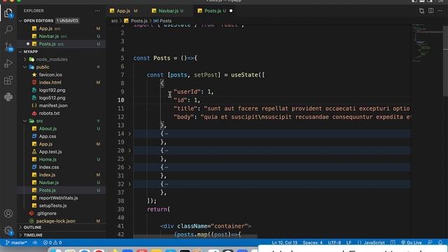 9 React JS Arrays and JSON objects смотреть онлайн