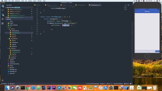 React Native Simple Chat - Part 4 -Sending and Fetching Messages from firebase - Arabic [بالعربي] смотреть онлайн