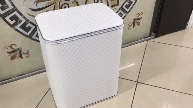 SMESITEL-ONLINE.RU | КУПИТЬ Корзину Cameya WHC-BG белая стеганная с хромом для белья с микролифтом смотреть онлайн