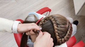 Коса Змейка, быстрое плетение. Французская коса зигзагом