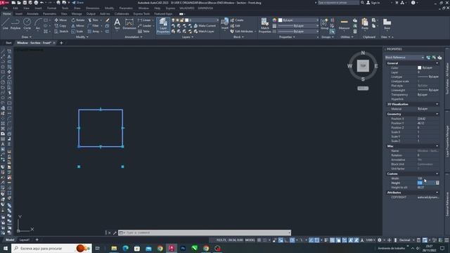 Autocad Dynamic Block - Window (Section Front) смотреть онлайн