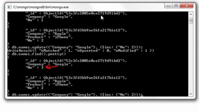 Increment($inc) operator: MongoDB смотреть онлайн