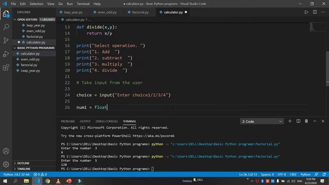 Python Programming - Create a simple calculator program смотреть онлайн