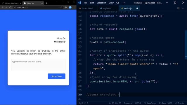 Typing Test | HTML, CSS & JS | Step By Step Javascript Project смотреть онлайн
