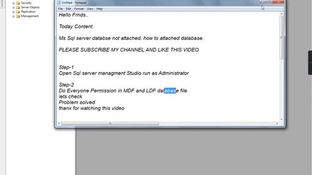 Database Attach.. नहीं हो रहा है। Error को ठीक करें Don’t skip video. How to Attach.. Databse. смотреть онлайн