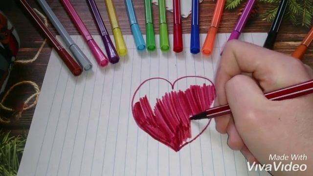 2 часть как нарисовать сердце ???? Рисуем вместе сердце ??!!! смотреть онлайн