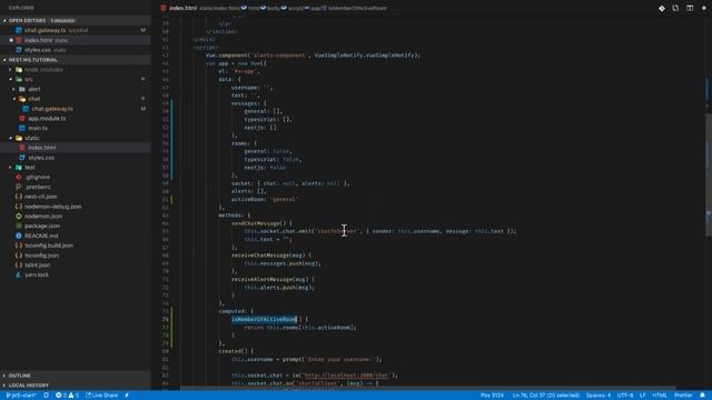 NestJS WebSockets - 5 - Using Rooms смотреть онлайн