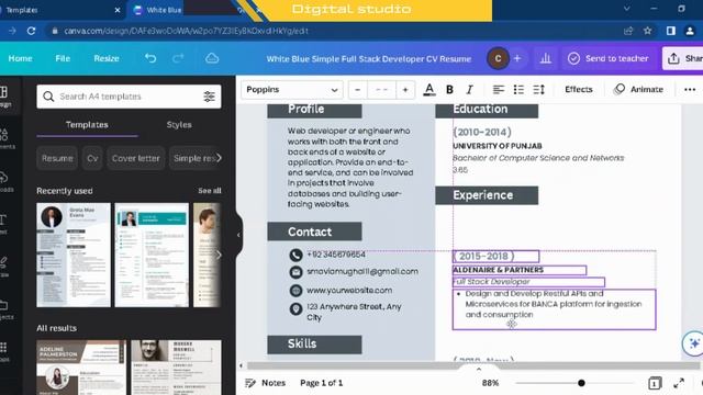How to make professional resume with canva in 5 minuts| resume format | cv template | Resume builde смотреть онлайн