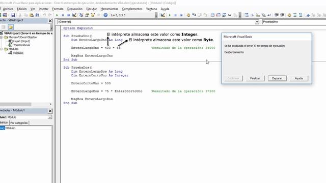 Error 6 en tiempo de ejecución, desbordamiento VBA смотреть онлайн