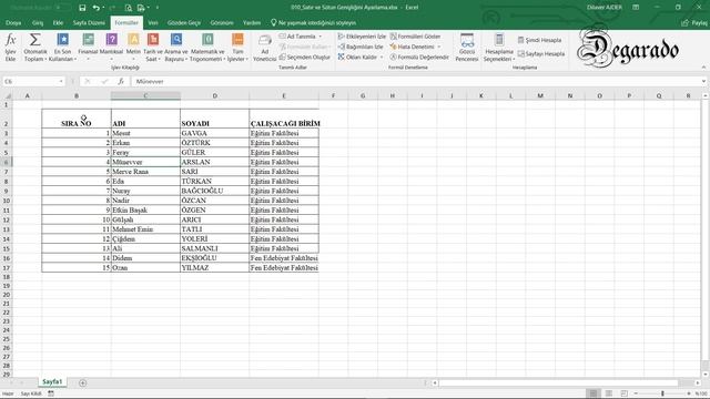 Excel Eğitim Dersleri 10 - Excelde Satır ve Sütun Genişliği - Yüksekliği Ayarlama смотреть онлайн