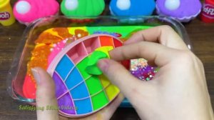 РАЗНОЦВЕТНАЯ МОРСКАЯ РАКУШКА! Смешиваем случайное в СЛИЗЬ! Расслабляющее видео со слизью