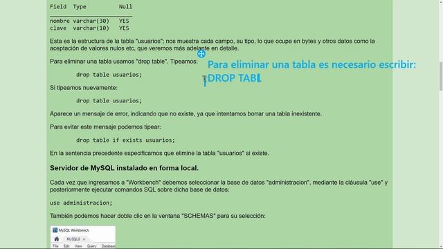 MySQL Ejercicio: 36 MySQL Ya Eliminación de Tablas de una Base de Datos con DROP TABLE nombre_tabla смотреть онлайн