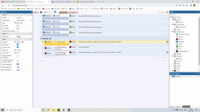 Construct 3 - Enemy follow player - pathfinding tutorial смотреть онлайн