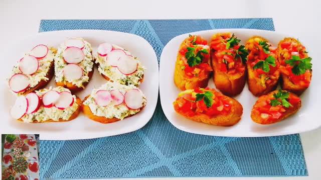 Ассорти из брускетт, два рецепта смотреть онлайн