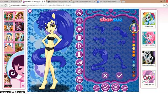 Equestria Girls Shappire Shores Dress Up Game