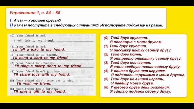 ГДЗ Рабочая тетрадь Страница.84 Английский язык 3 класс Кузовлёв смотреть онлайн