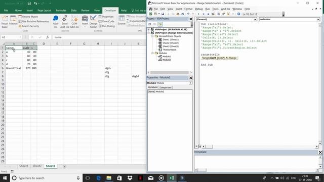 how to select cells in VBA/Range Selection Method/15 method of range selection in Hindi смотреть онлайн