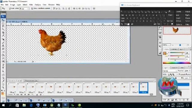 Hen walking GIF animation Adobe Photoshop cs3 смотреть онлайн