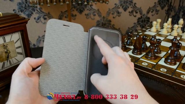 Чехол-книжка из кожи на жёсткой металлической основе для ASUS ZenFone Zoom ZX551ML коричневый смотреть онлайн