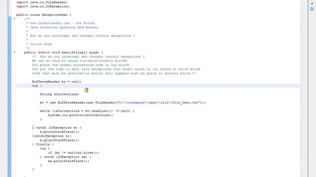 Java Interview Question And Answer try catch finally How do you control and handle Java Exceptions смотреть онлайн