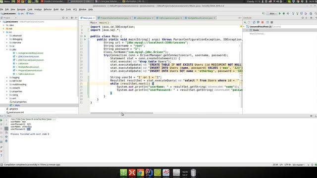 Урок Java 189: JDBC 7: SQL Injection и PreparementStatement смотреть онлайн