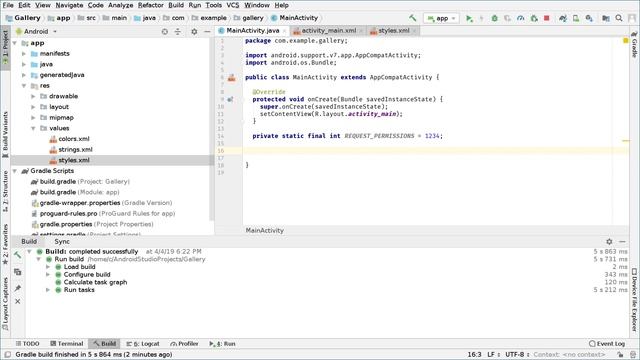 1 Android Studio Gallery App Setup and general explanation смотреть онлайн