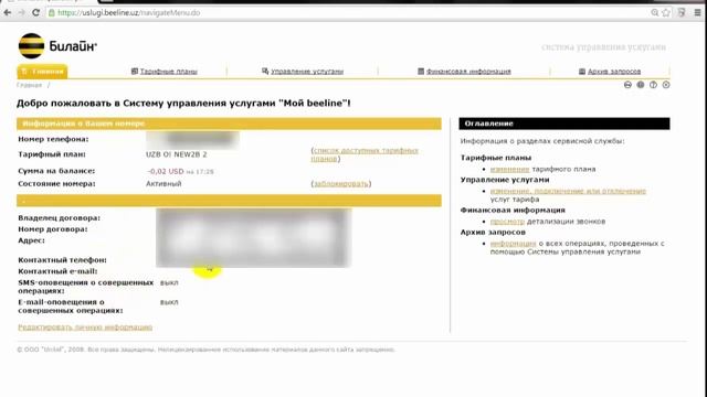 инструкция для входа в личный кабинет абонентов билайн смотреть онлайн