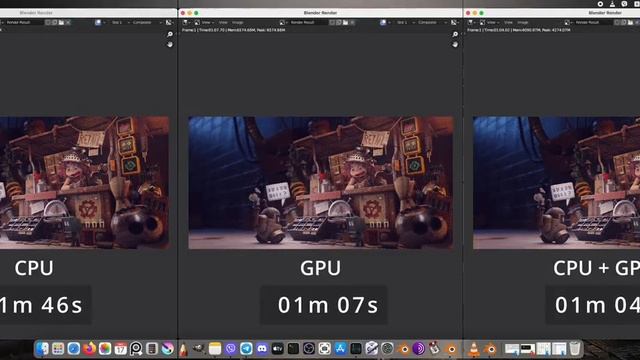 Blender 3.1 Alpha Cycles GPU test Apple M1 смотреть онлайн