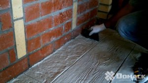 Тонкослойный печатный (декоративный) бетон. Отделка пола беседки.