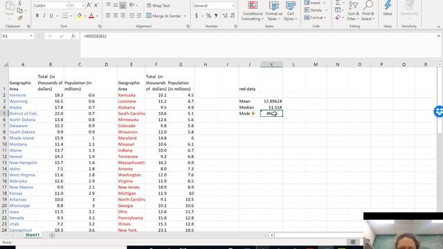 Small Example - Using excel to calculate mean, median, std dev, quartiles смотреть онлайн