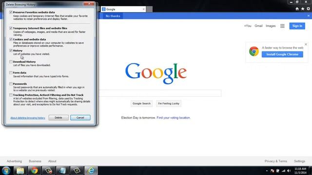 clear cookies, temp files and history on Internet Explorer Web Browser смотреть онлайн