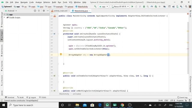 Spinner in android. смотреть онлайн