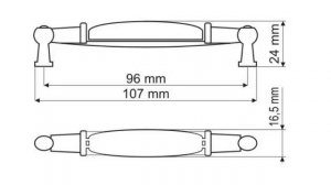 Ручка скоба для кухни фарфор UP21 0096 G00AB MLK2 Gamet
