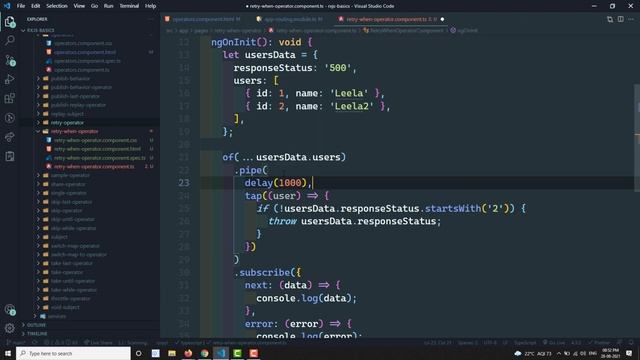 68. RxJS RetryWhen Operator. Learn RxJS RetryWhen Error Handling operator - RxJS смотреть онлайн