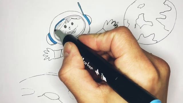 Как нарисовать космонавта - How to draw an astronaut