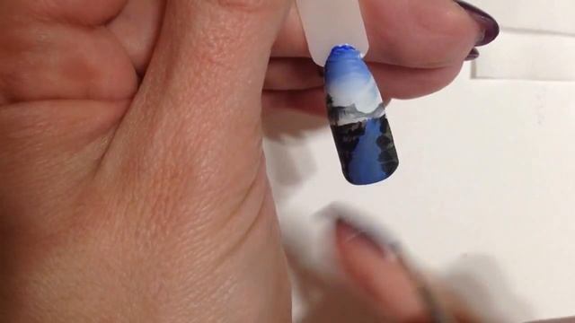 Рисуем ПЕЙЗАЖ. Художественная роспись акриловыми красками. Дизайн ногтей. смотреть онлайн