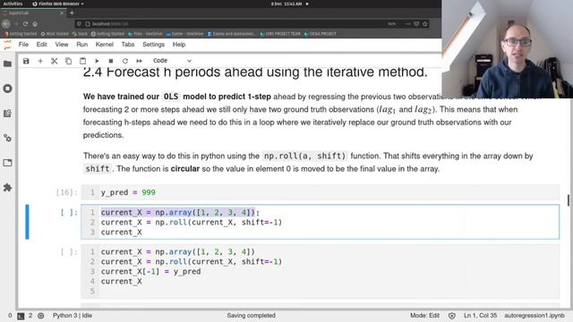 Auto-regressive Forecasting using OLS смотреть онлайн